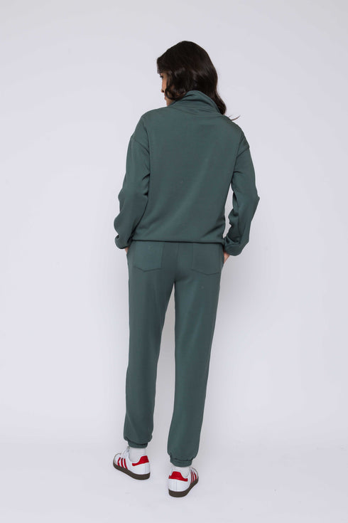 Everly-Luxe Fleece 1/2 Zip Mock neck